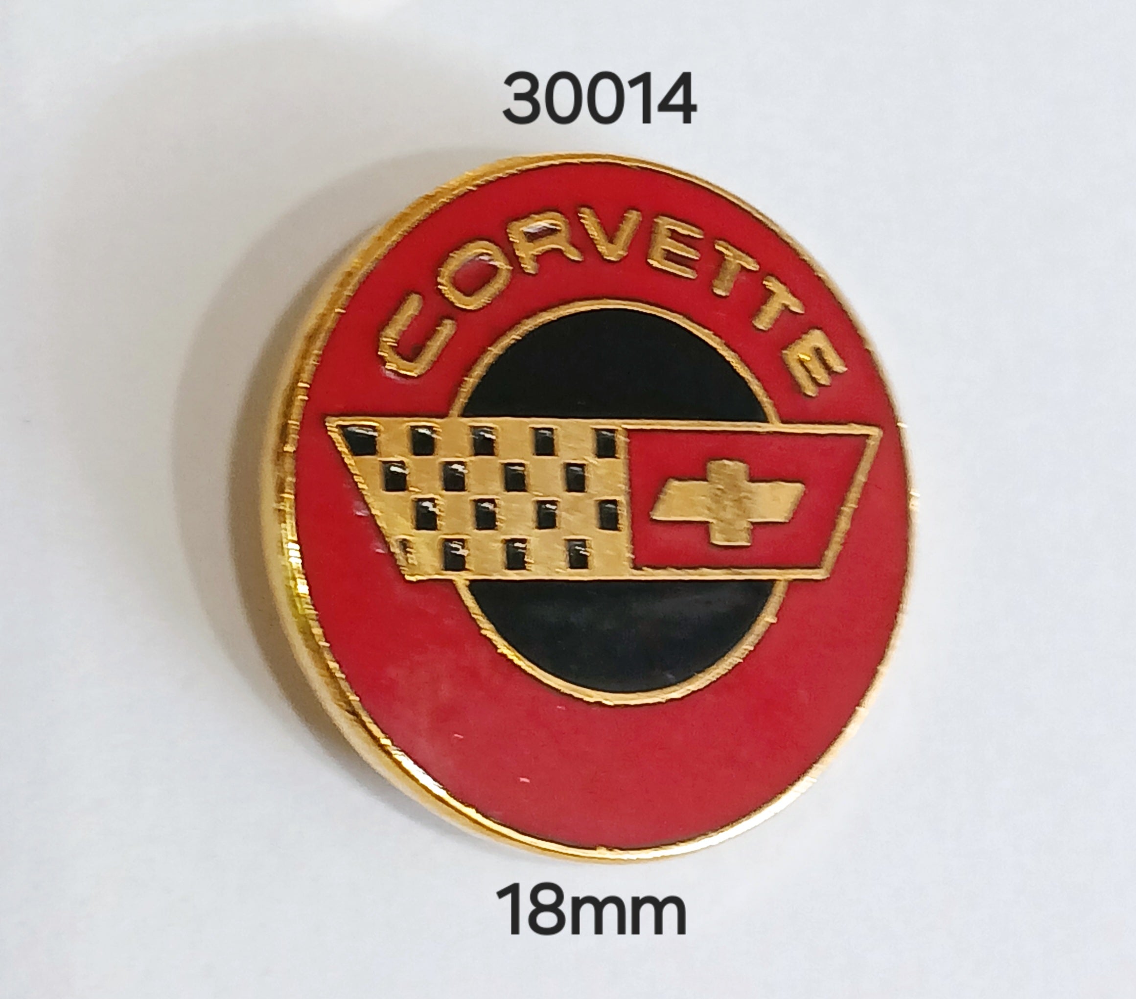 30014 Corvette Red Round NEW Lapel Pin / Badge