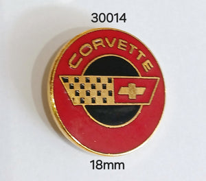30014 Corvette Red Round NEW Lapel Pin / Badge