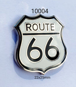 10004 Route 66 White Lapel Pin / Badge