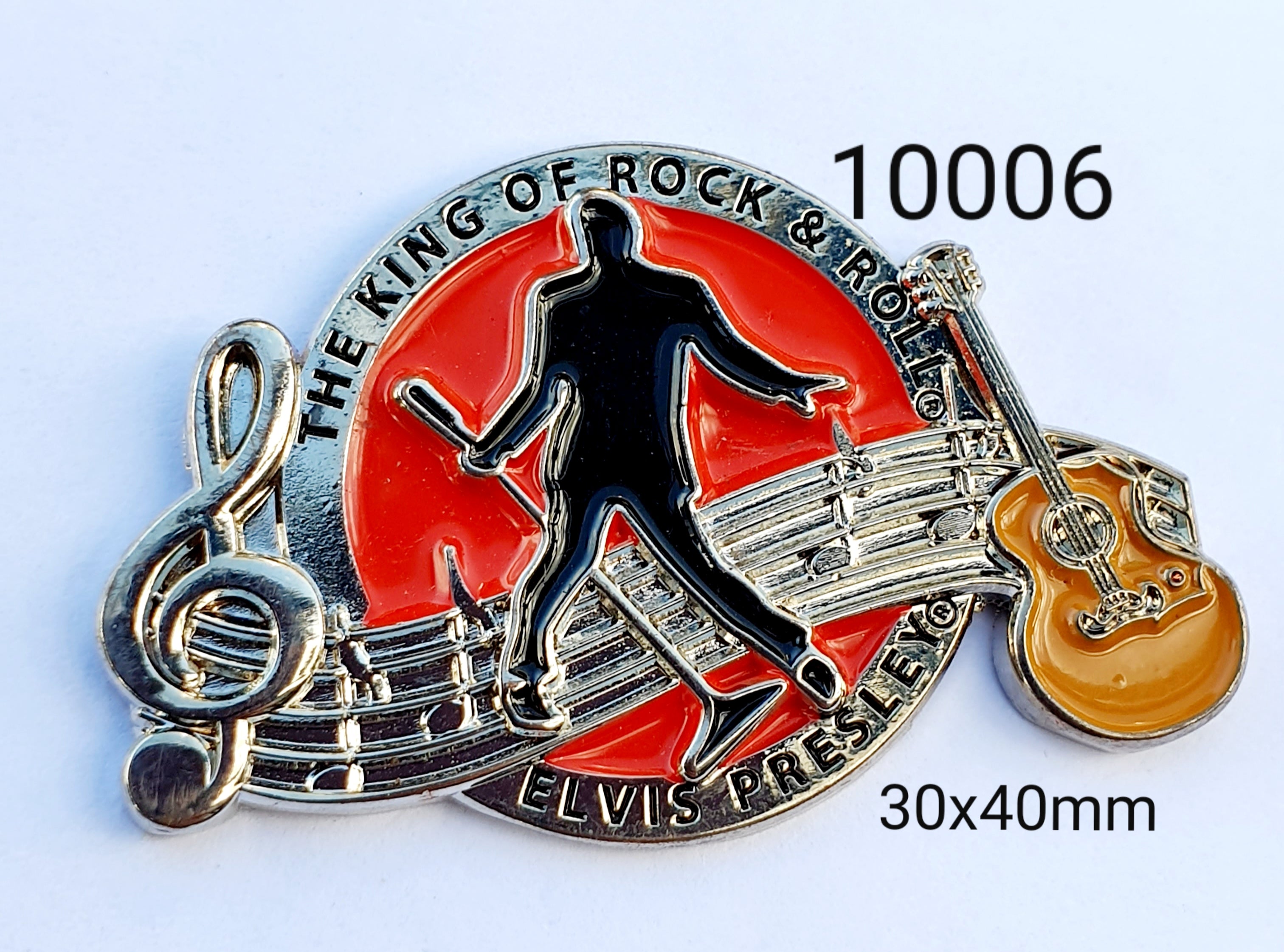 10006 Elvis King of Rock And Roll Lapel Pin / Badge