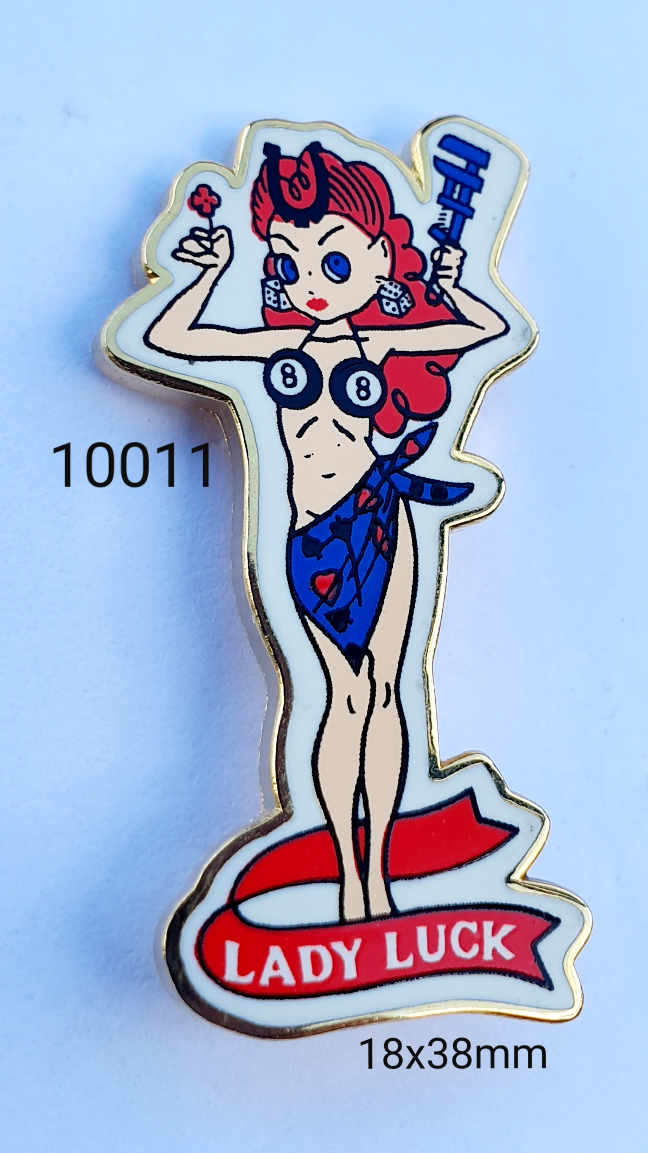 10011 Lady Luck Small Lapel Pin / Badge