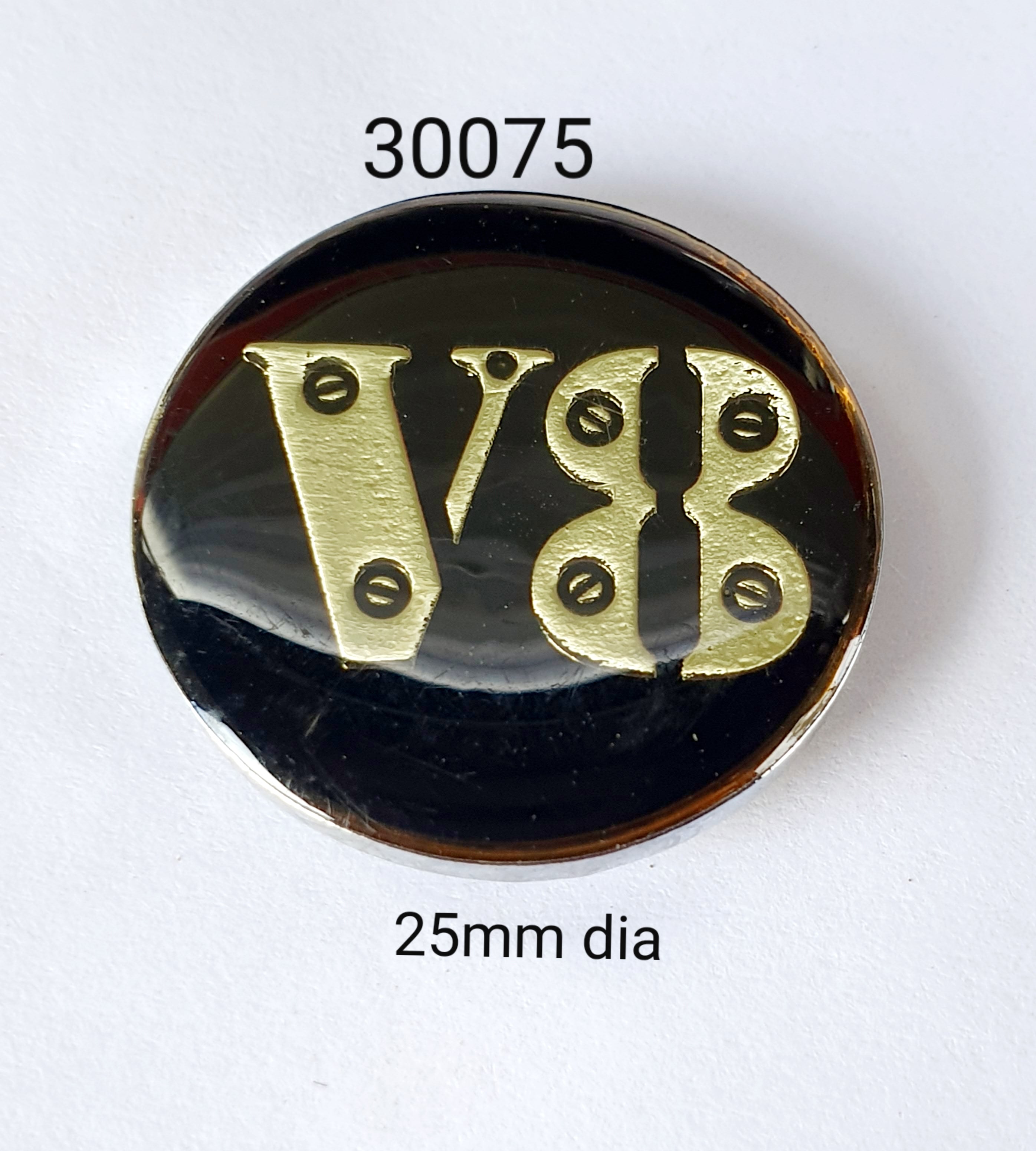 30075 V8 Button with Flags Lapel Pin / Badge