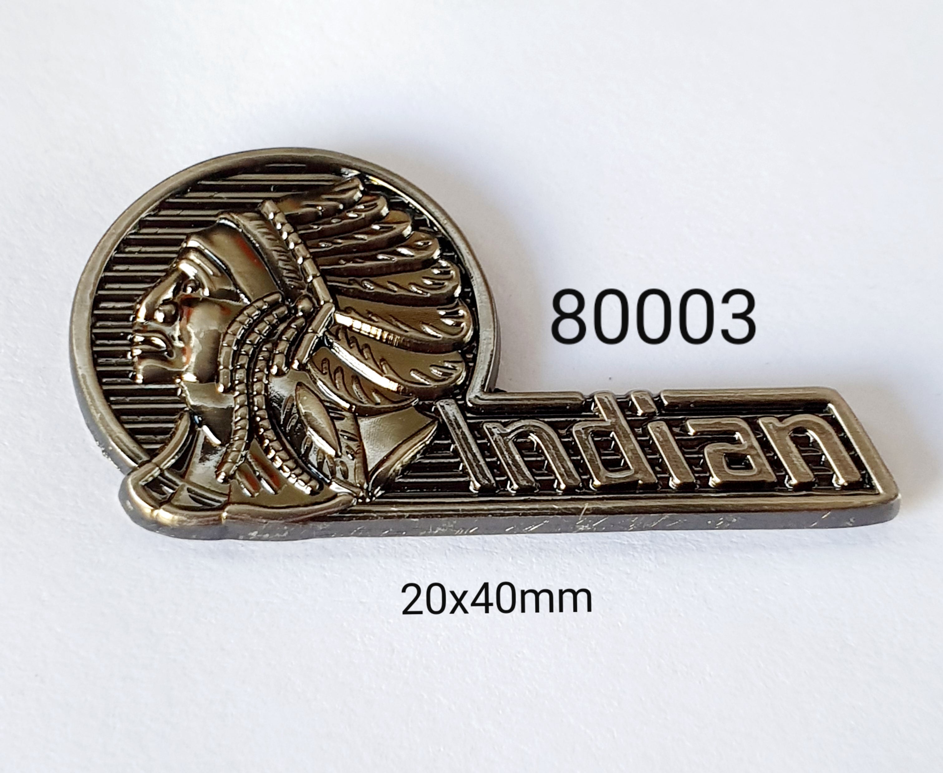 80003 Indian Pewter lge Lapel Pin / Badge