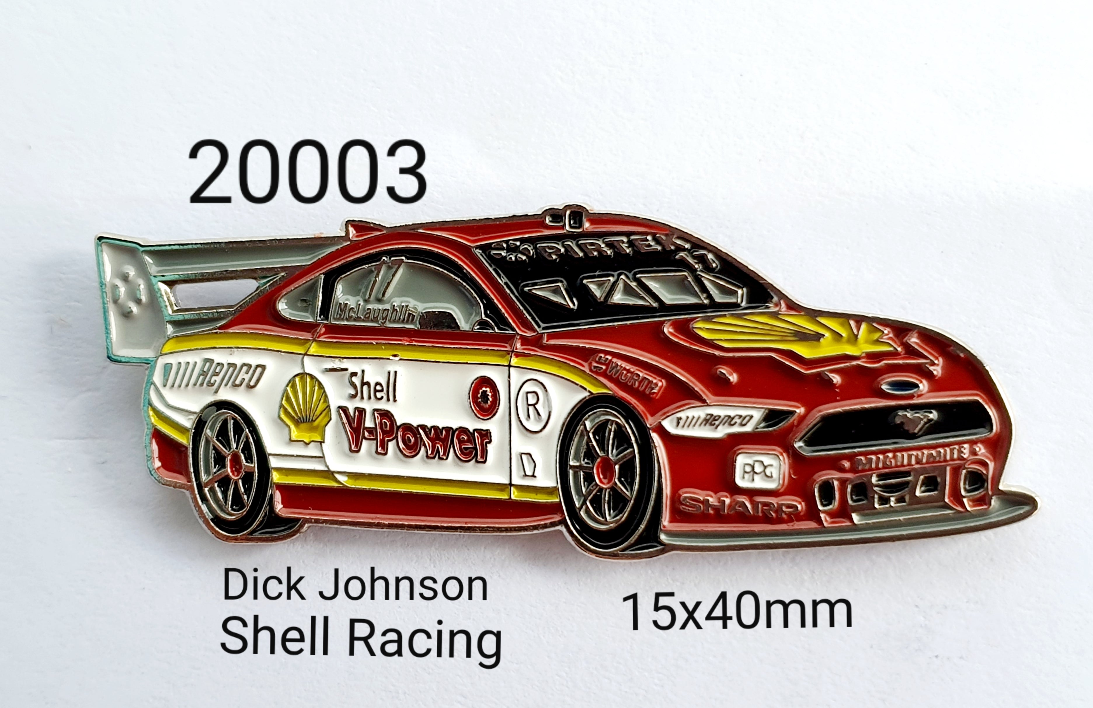 20003 Dick Johnson Shell Racing Lapel Pin / Badge