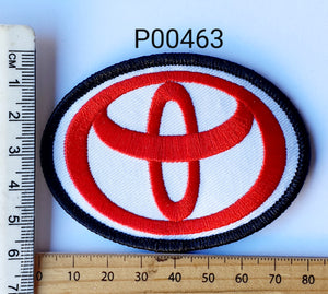 P00463 Toyota Oval Red Iron On Cloth Patch