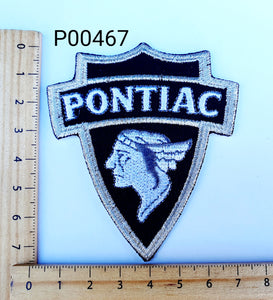 P00467 Pontiac Shield Iron On Cloth Patch