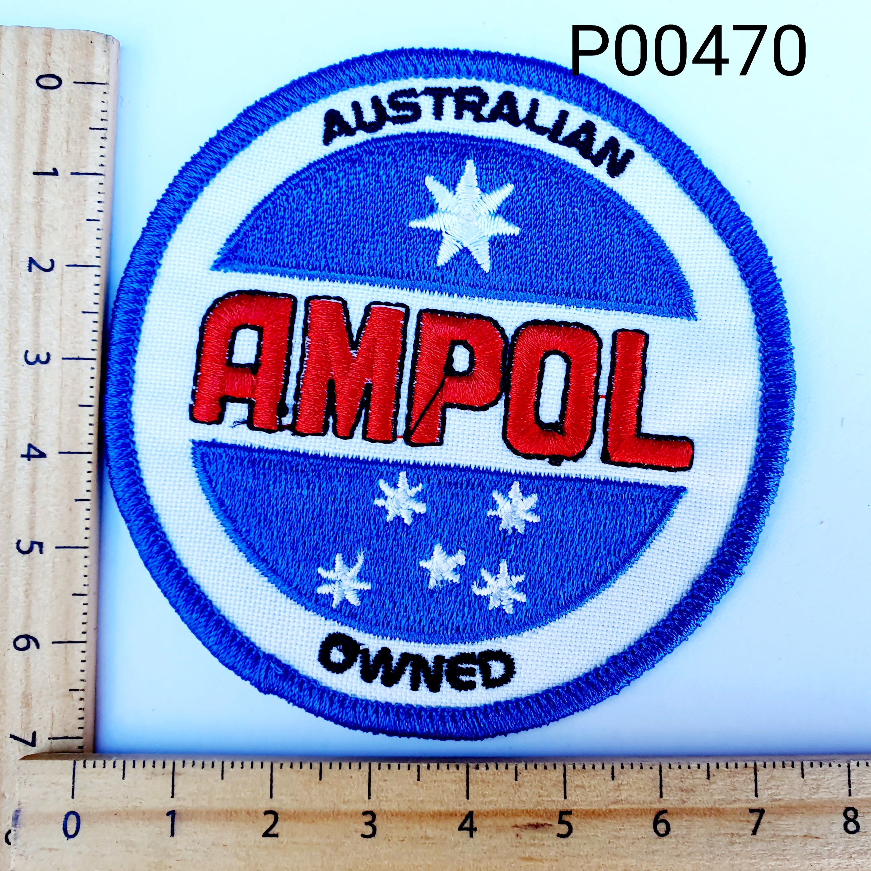 P00470 Ampol Iron On Cloth Patch