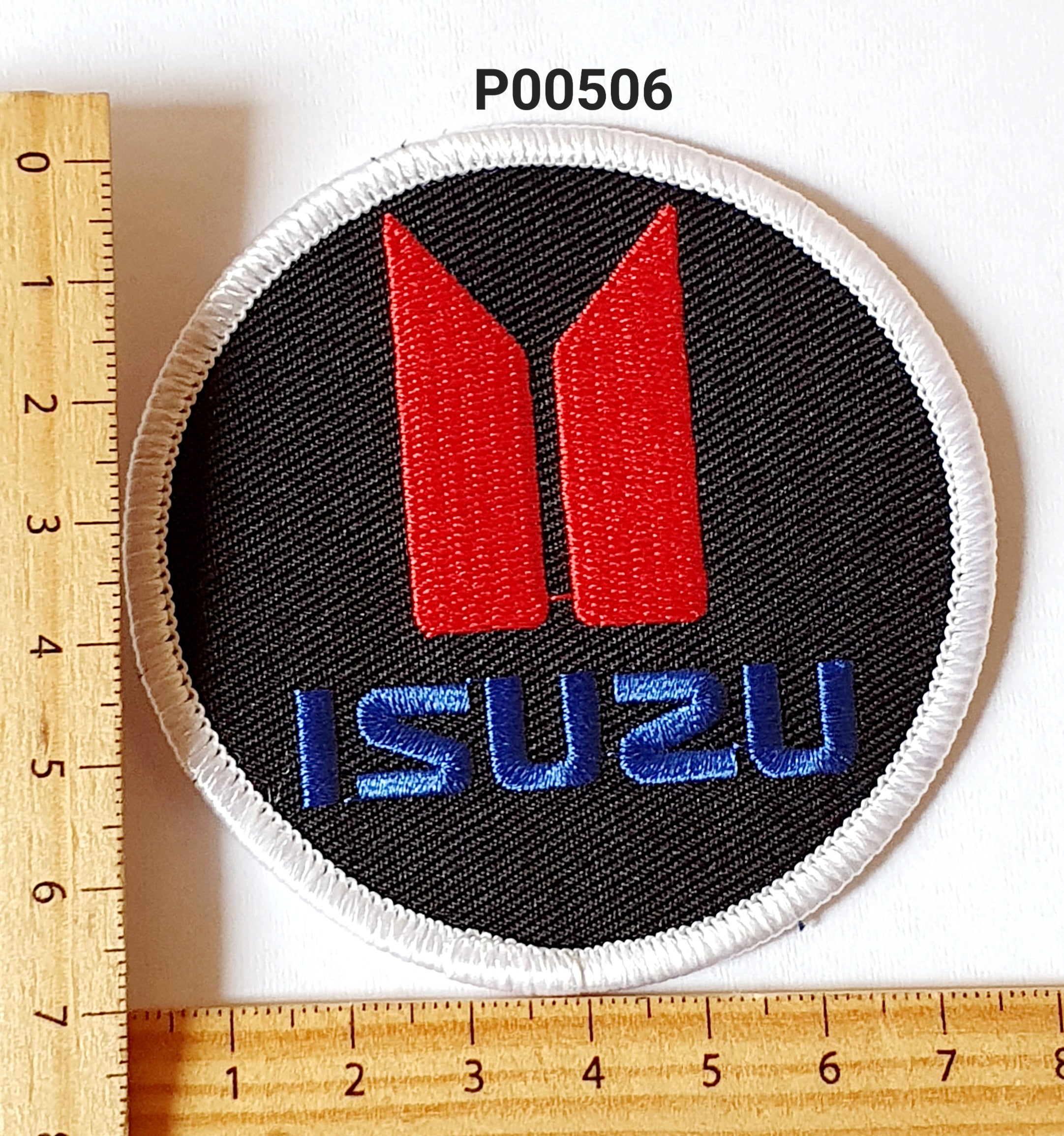 P00506 Isuzu Round NEW Iron On Cloth Patch