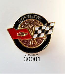 30001 Corvette Emblem Round Lapel Pin / Badge