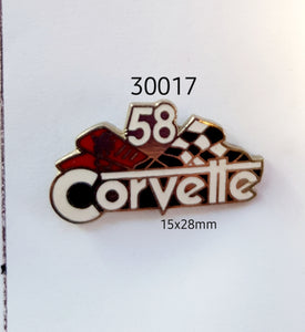 30017 1958  Corvette Car Lapel Pin / Badge