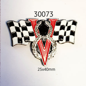 30073 V8 Viper with Flags Lapel Pin / Badge