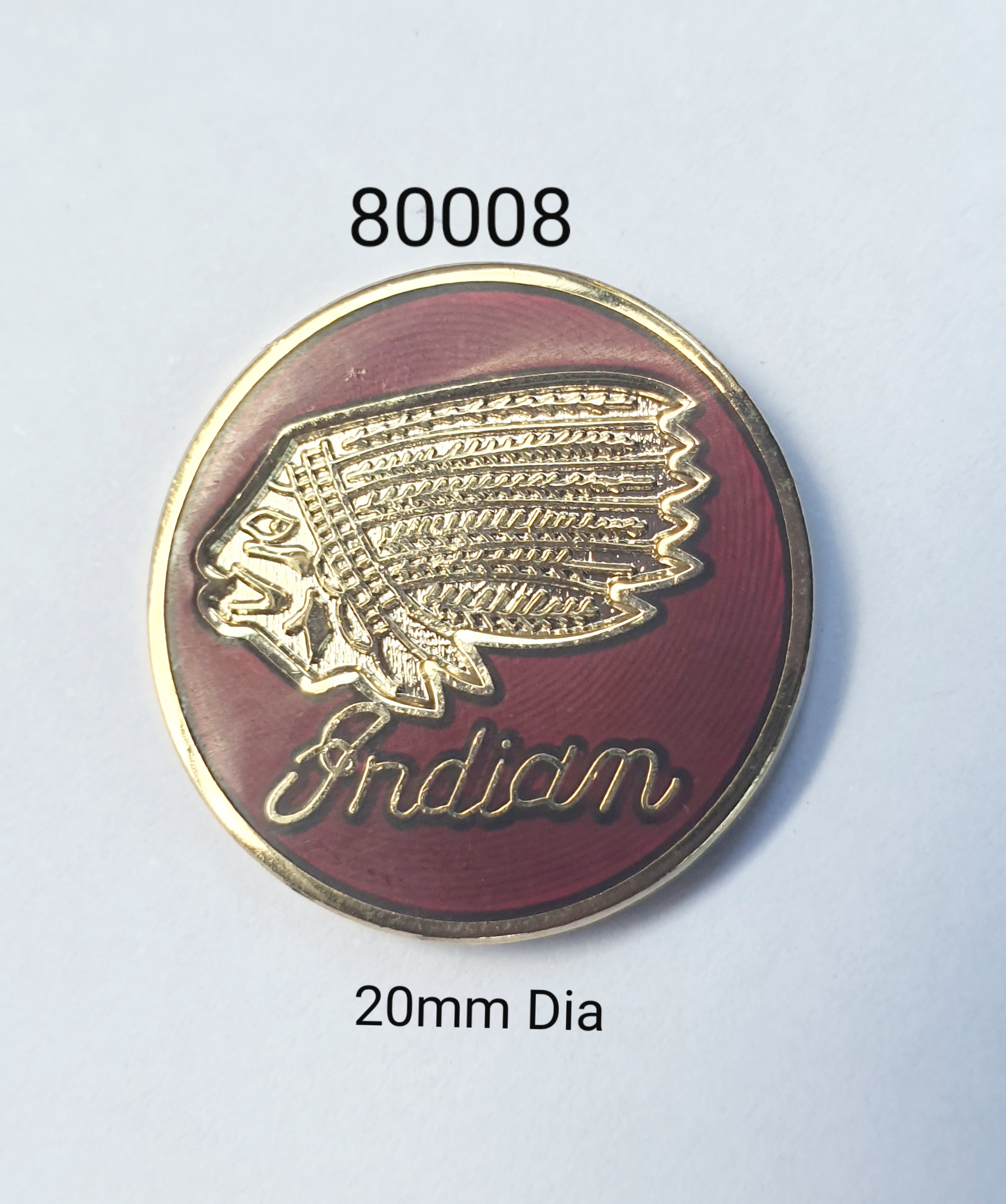 80008 Indian Head Round Lapel Pin / Badge