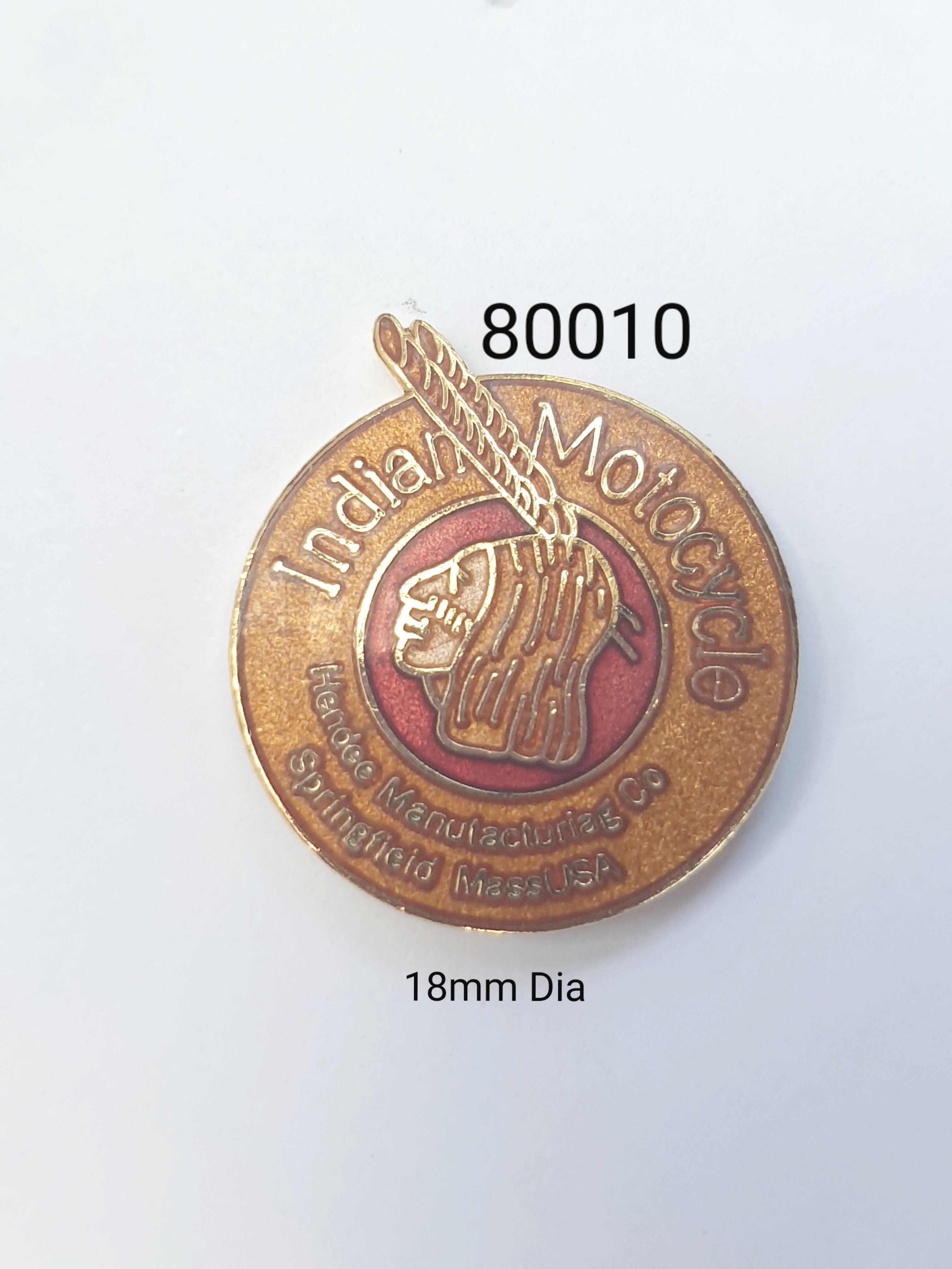 80010 Indian Round Orange Lapel Pin / Badge