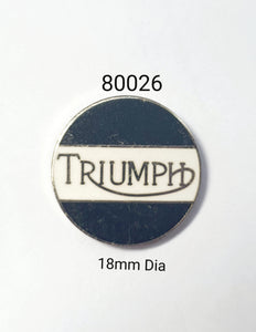 80026 Triumph Round Black Lapel Pin / Badge