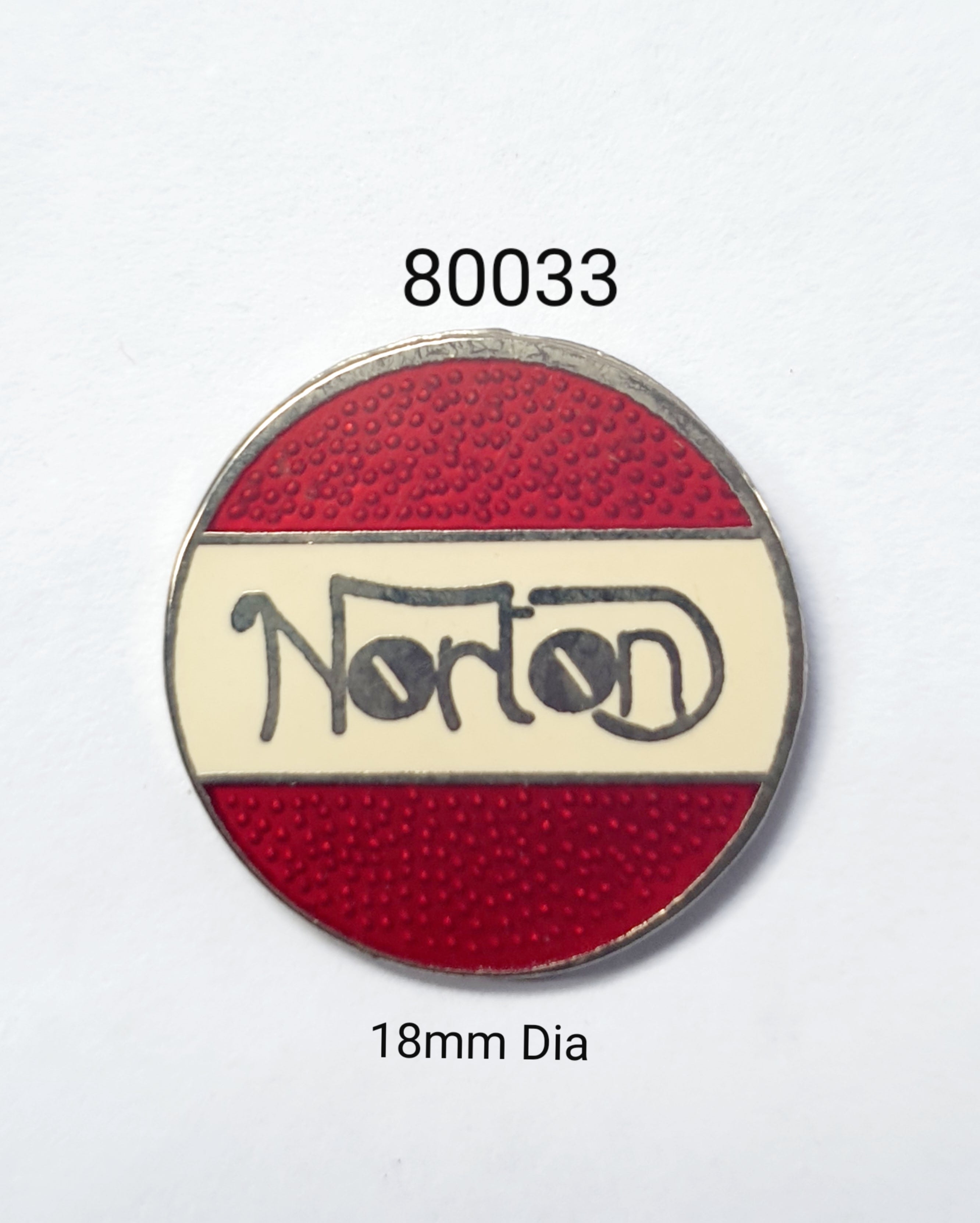 80033 Norton Round Red Lapel Pin / Badge