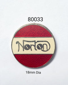 80033 Norton Round Red Lapel Pin / Badge