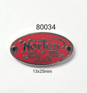 80034 Norton Oval Red Lapel Pin / Badge