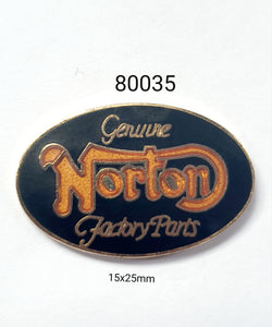 80035 Norton Oval Black Lapel Pin / Badge