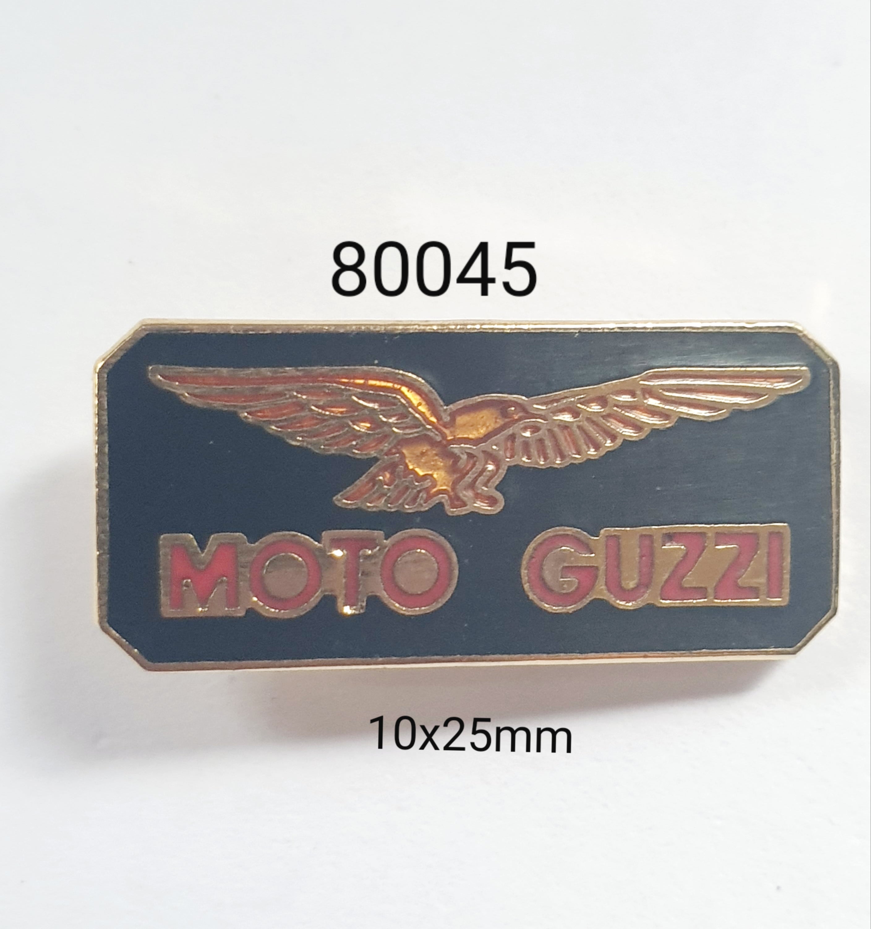 80045 Moto Guzzi Black Rect Lapel Pin / Badge