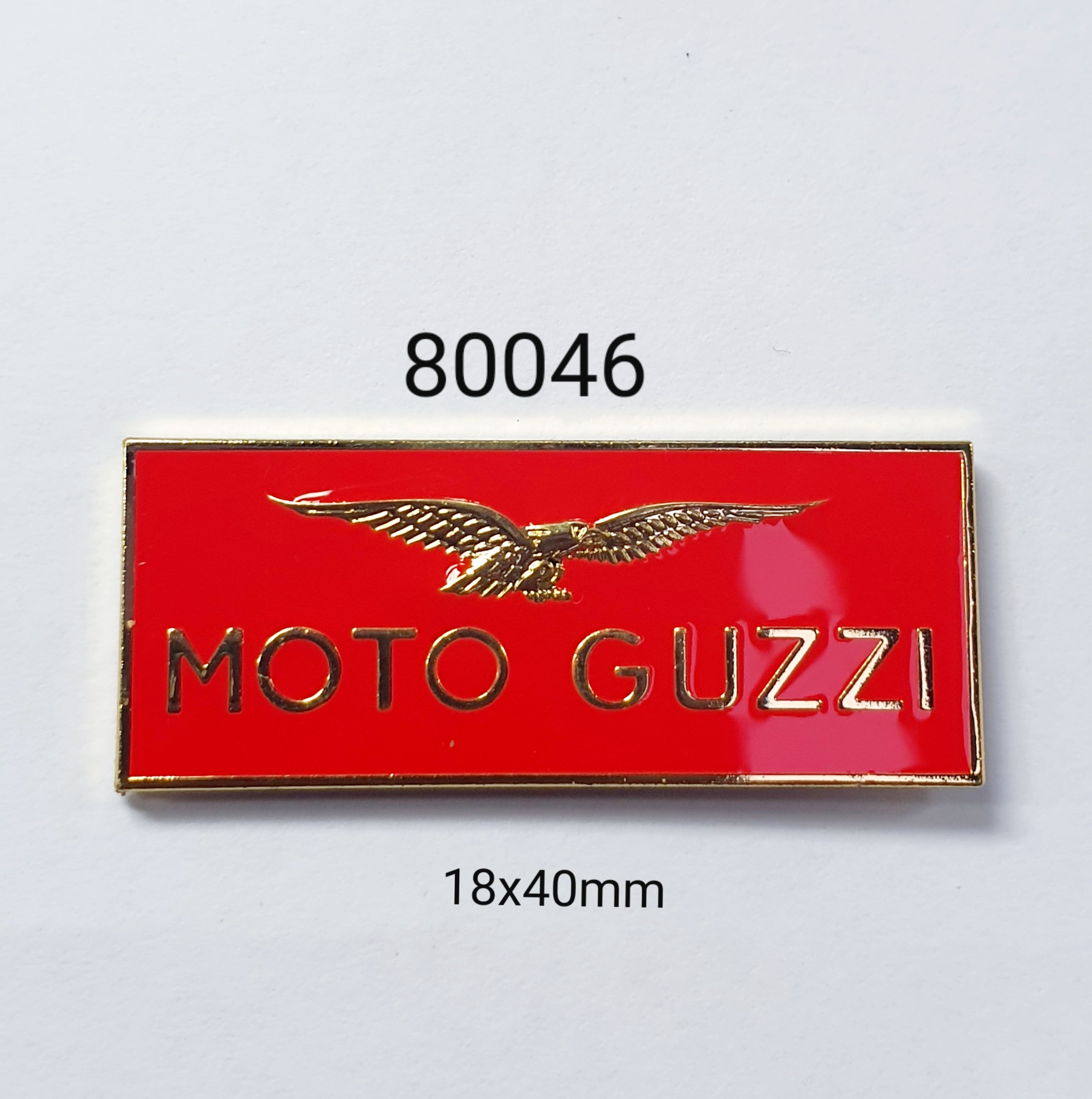 80046 Moto Guzzi Rect Red Lapel Pin / Badge