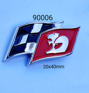 90006 Holden Malloo HSV R8 Twin Flags Lapel Pin / Badge