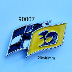 90006 Holden Malloo HSV R8 Twin Flags Lapel Pin / Badge