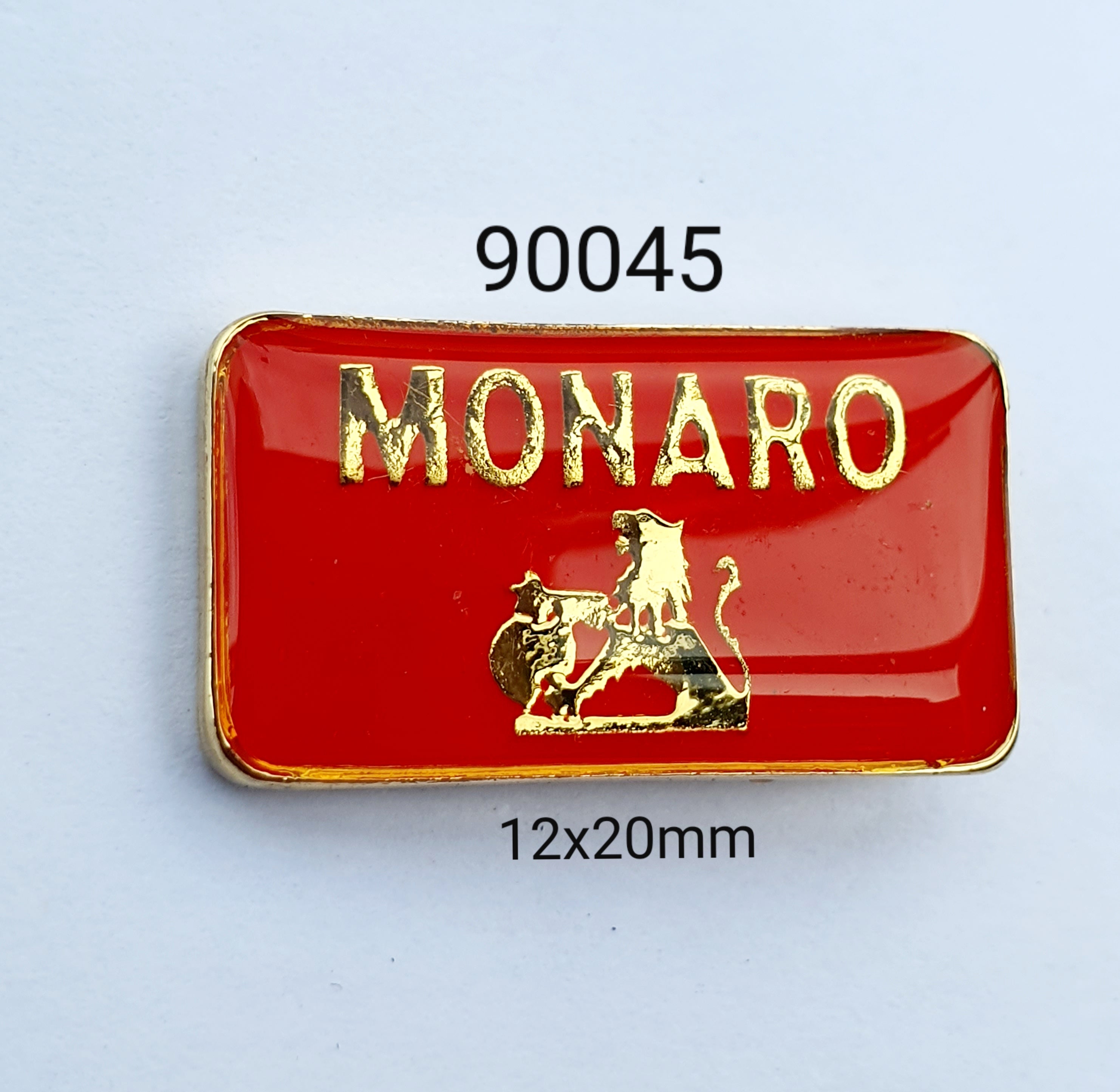 90045 Monaro Rect Red Lapel Pin / Badge