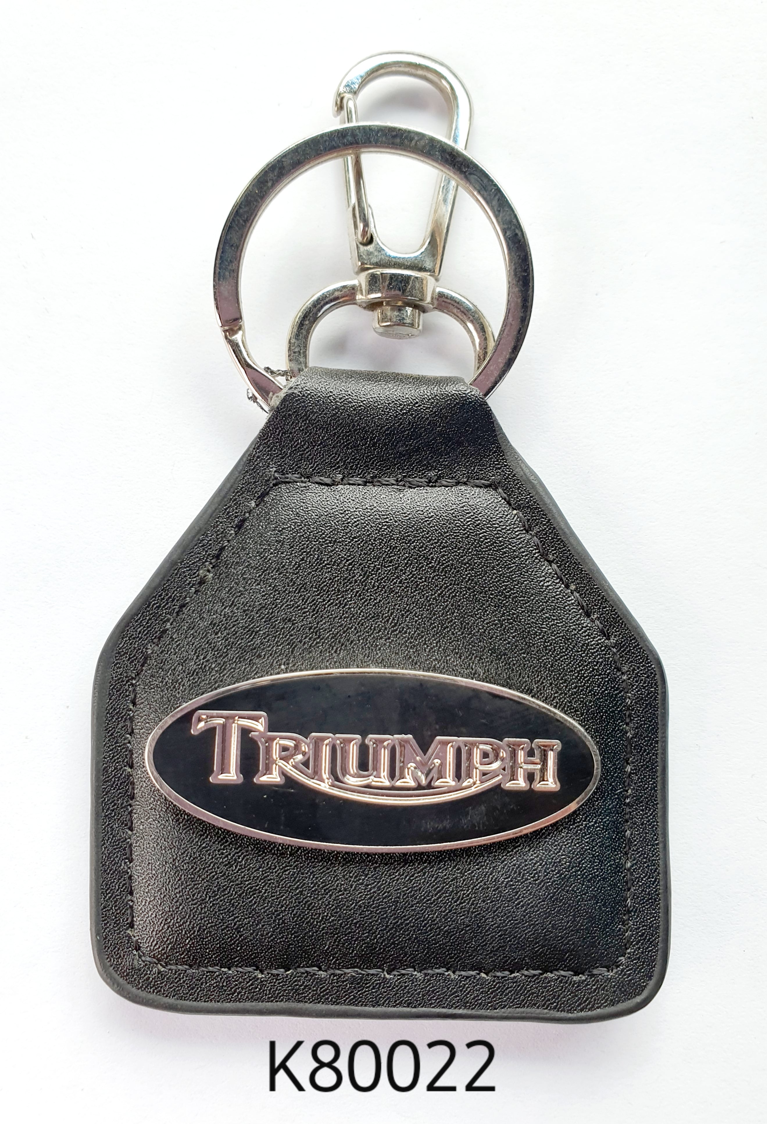 K80022 Triumph Oval Black Key Ring