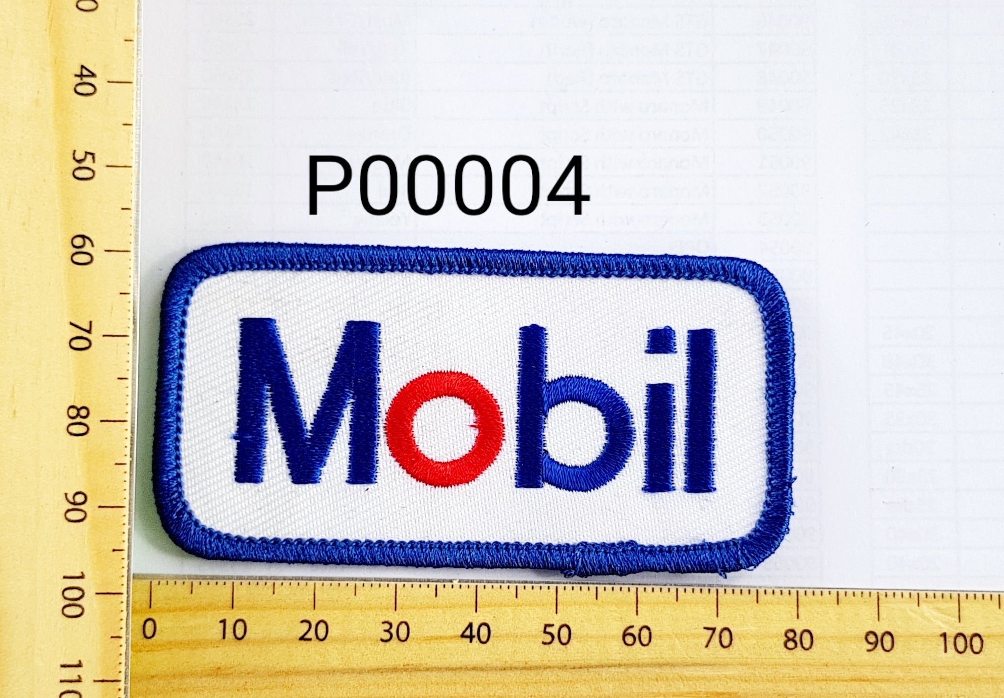 P00004 Mobil Iron On Cloth Patch