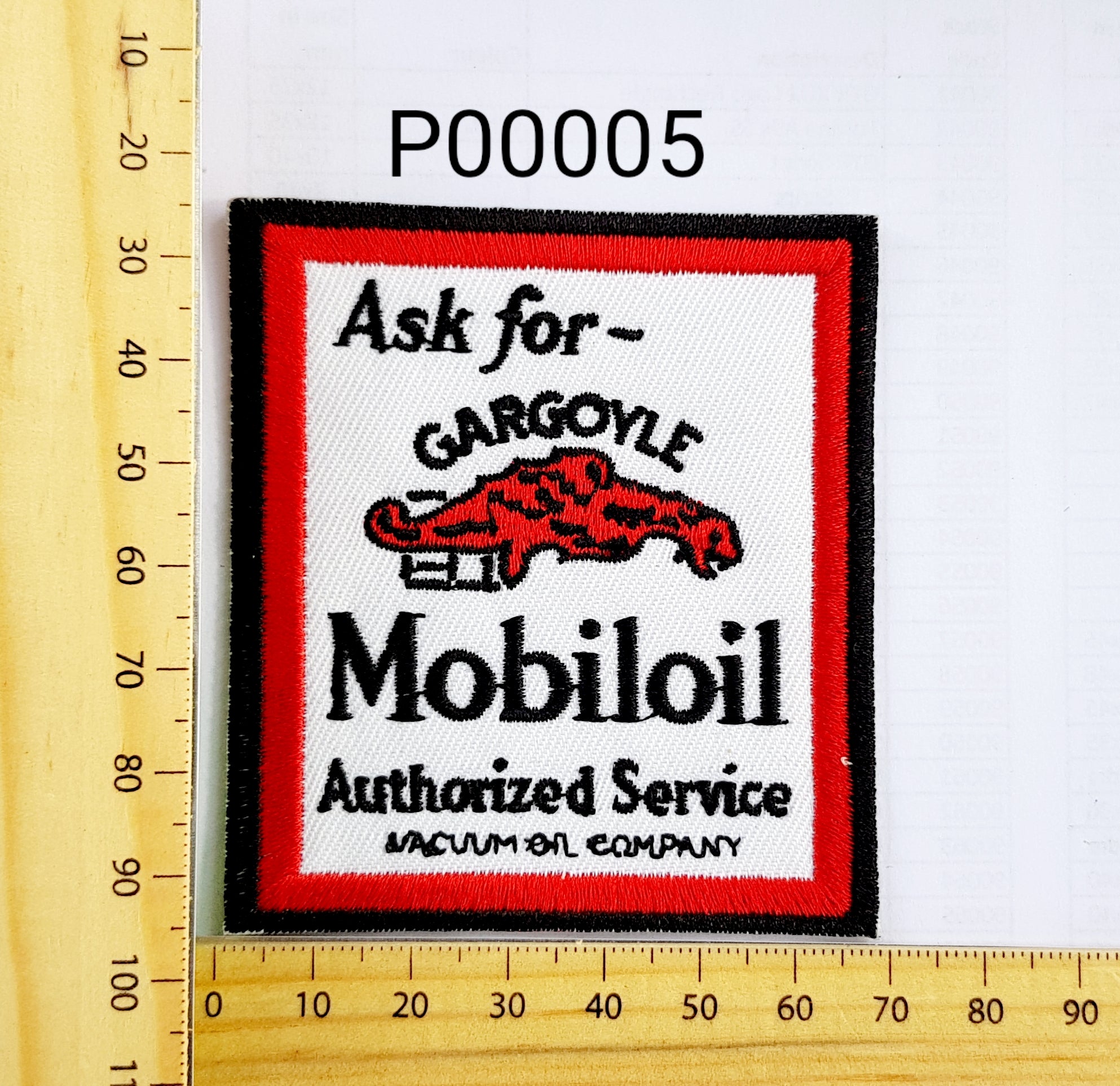 P00005 Mobiloil Iron On Cloth Patch