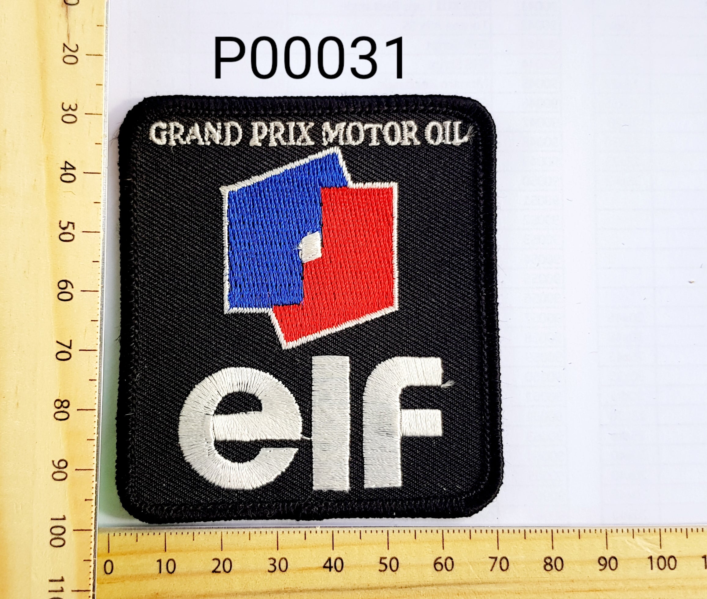 P00031 ELF Grand Prix Motor Oil Iron On Cloth Patch