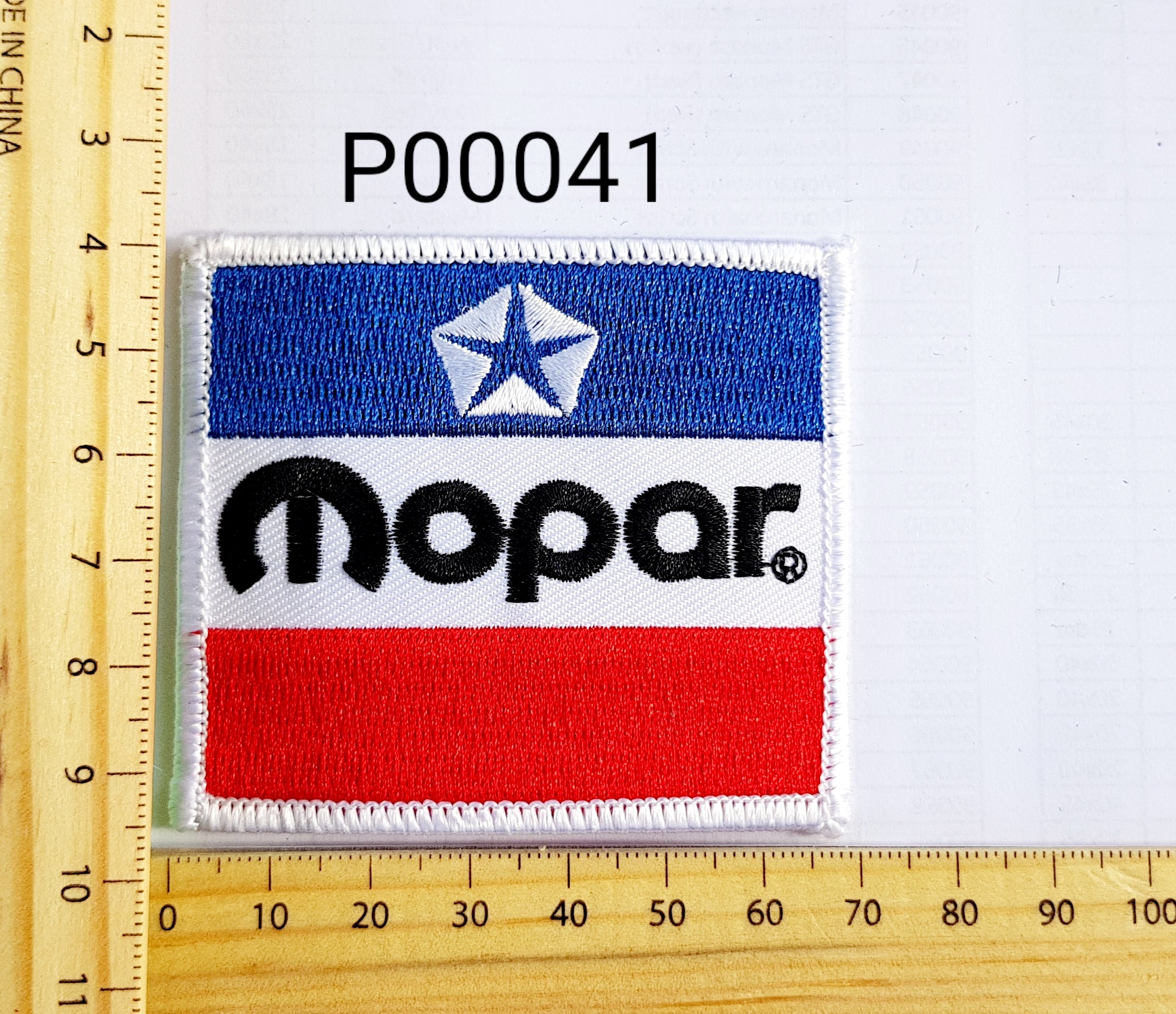 P00041 Mopar TriColour Iron On Cloth Patch