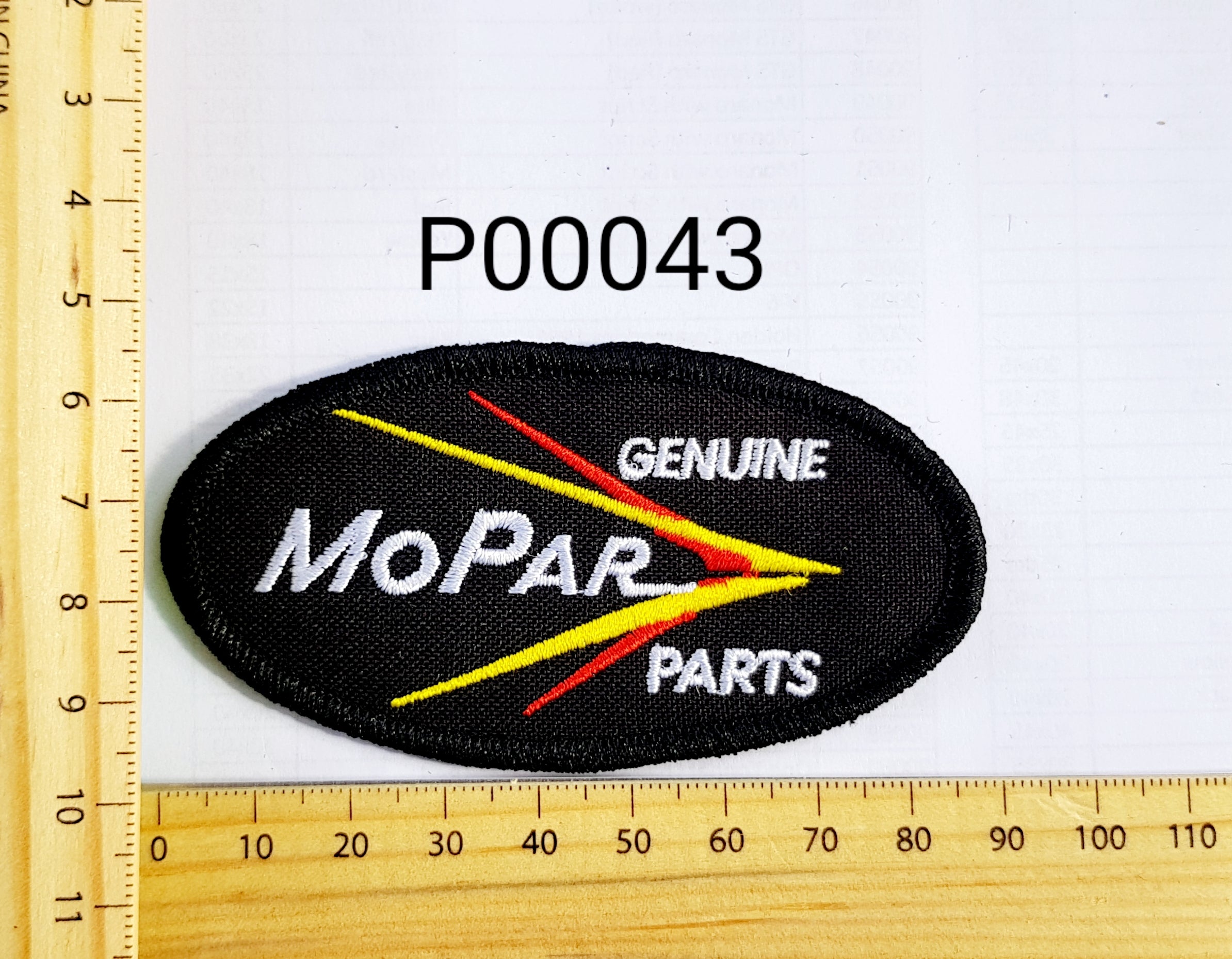 P00043 Mopar Genuine Parts Iron On Cloth Patch