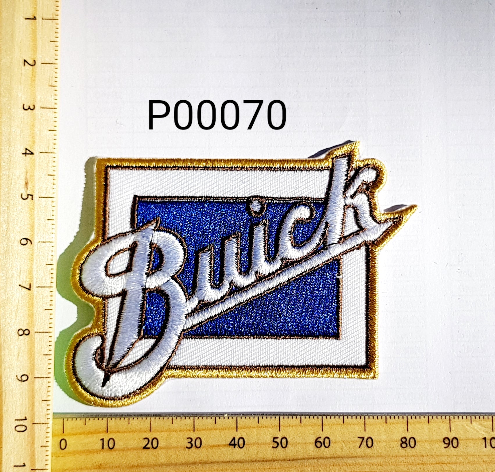 P00070 Buick Rect Iron On Cloth Patch