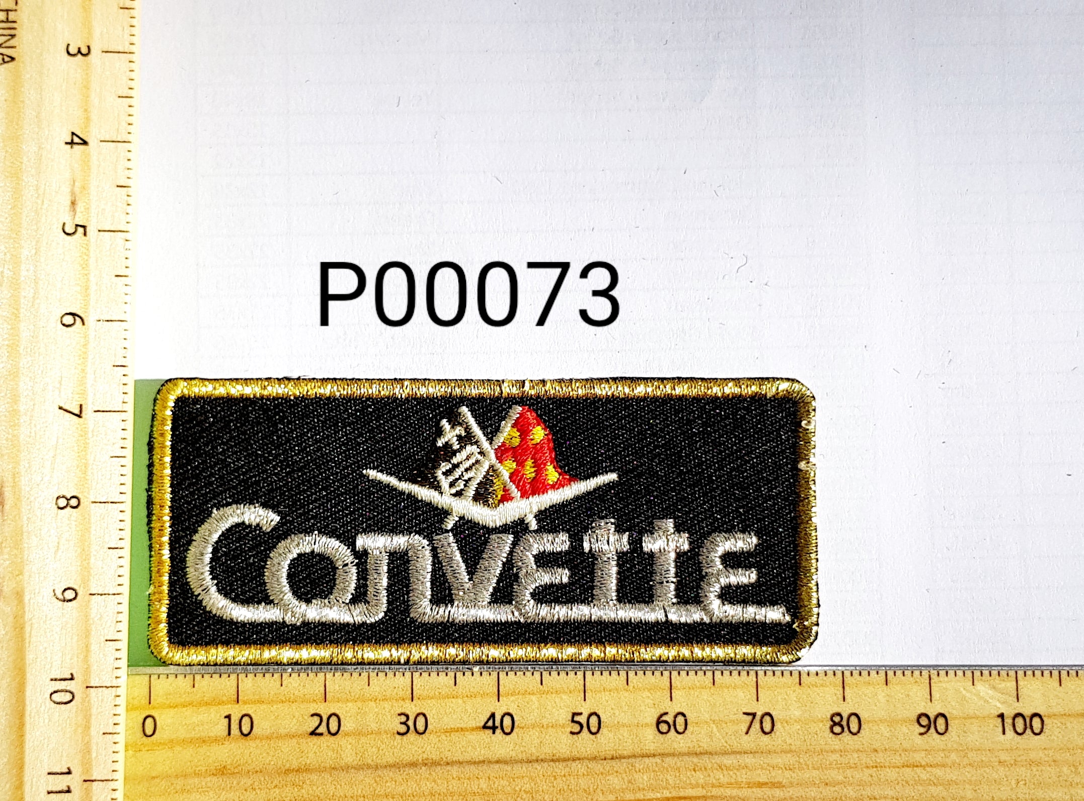 P00073 Corvette Iron On Cloth Patch