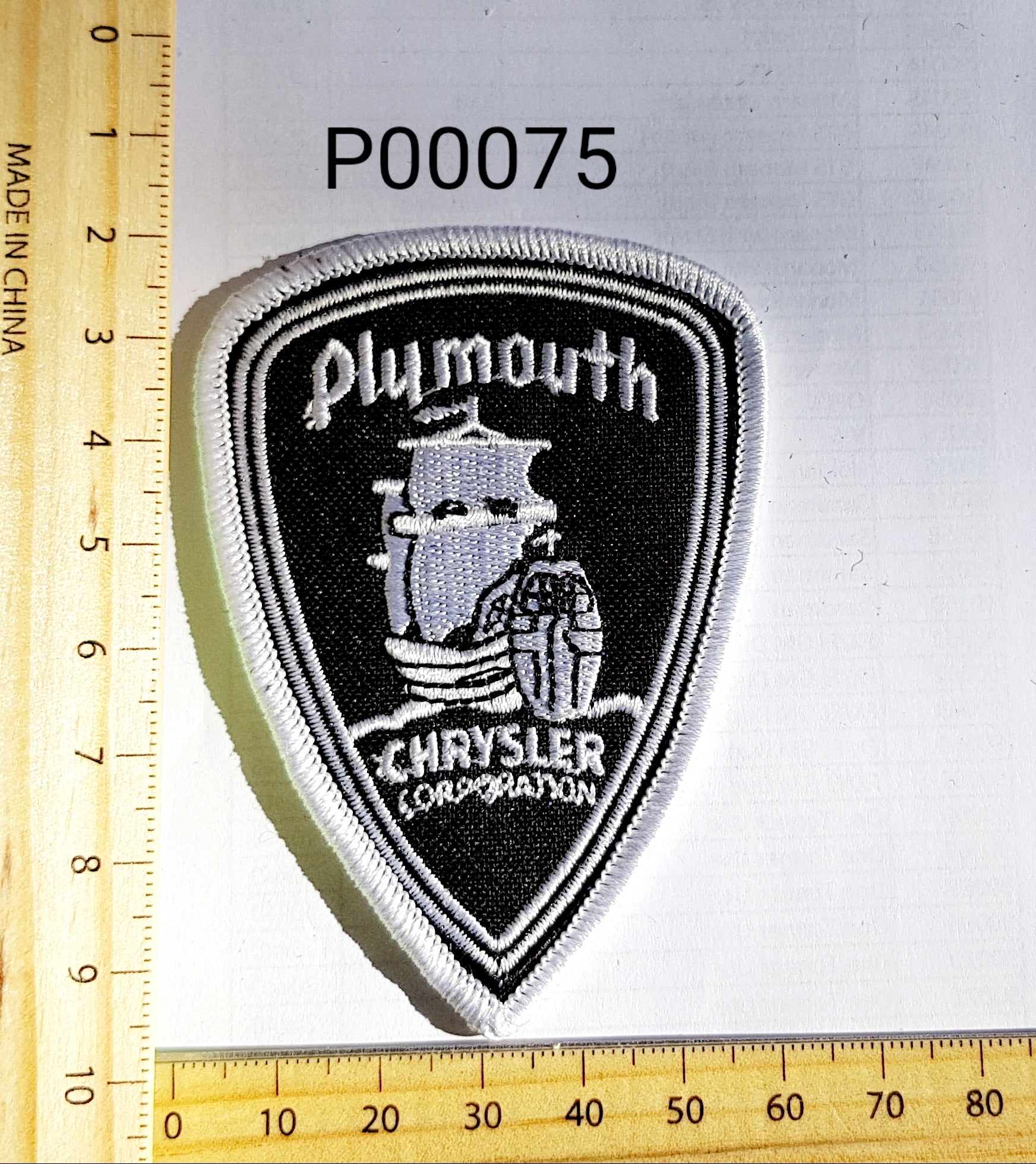 P00075 Plymouth Iron On Cloth Patch