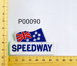 P00090 Speedway Iron On Cloth Patch