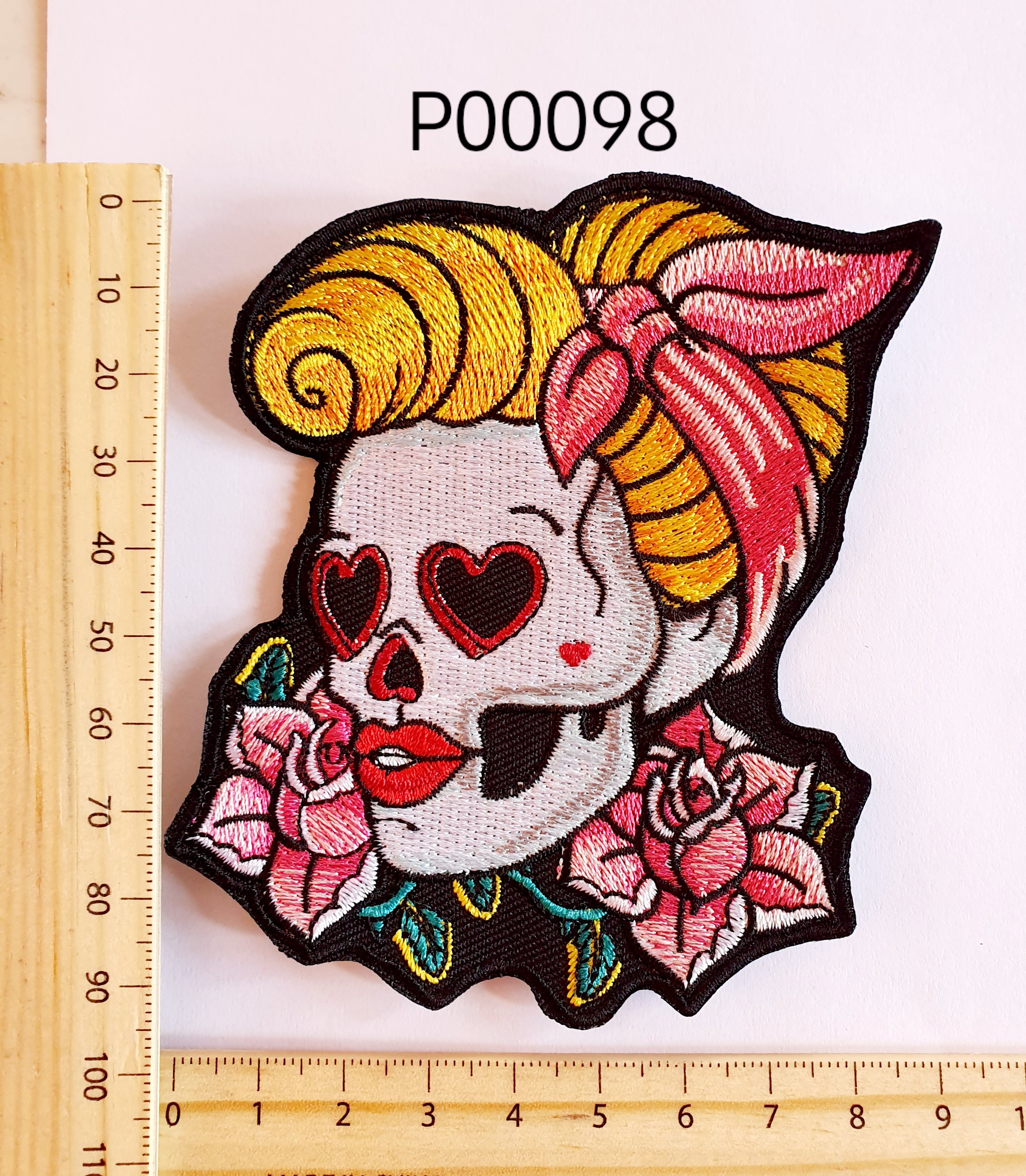 P00098 Skeletal Female Iron On Cloth Patch