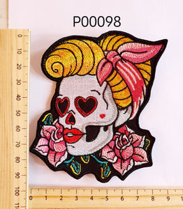 P00098 Skeletal Female Iron On Cloth Patch