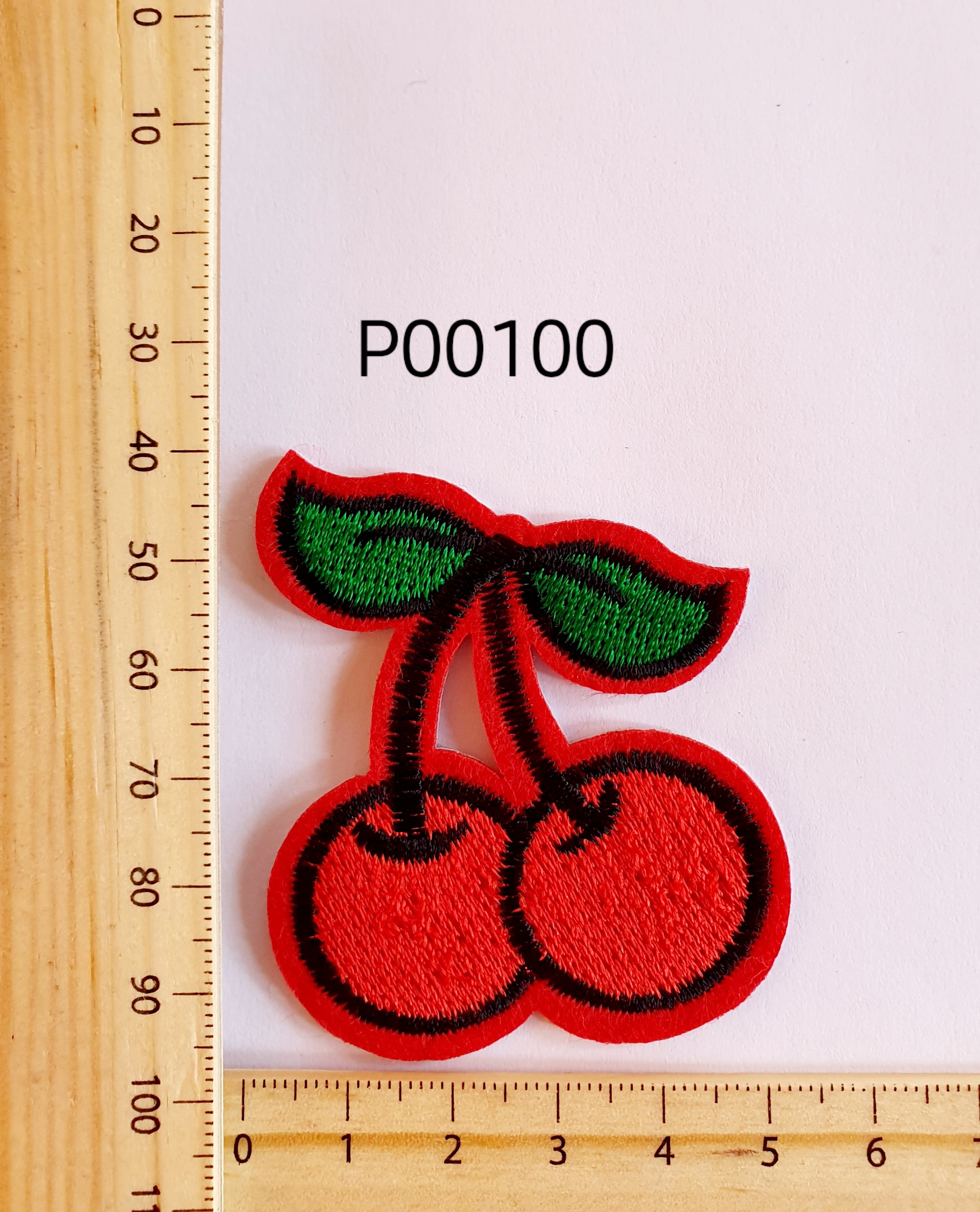 P00100 Cherries Iron On Cloth Patch