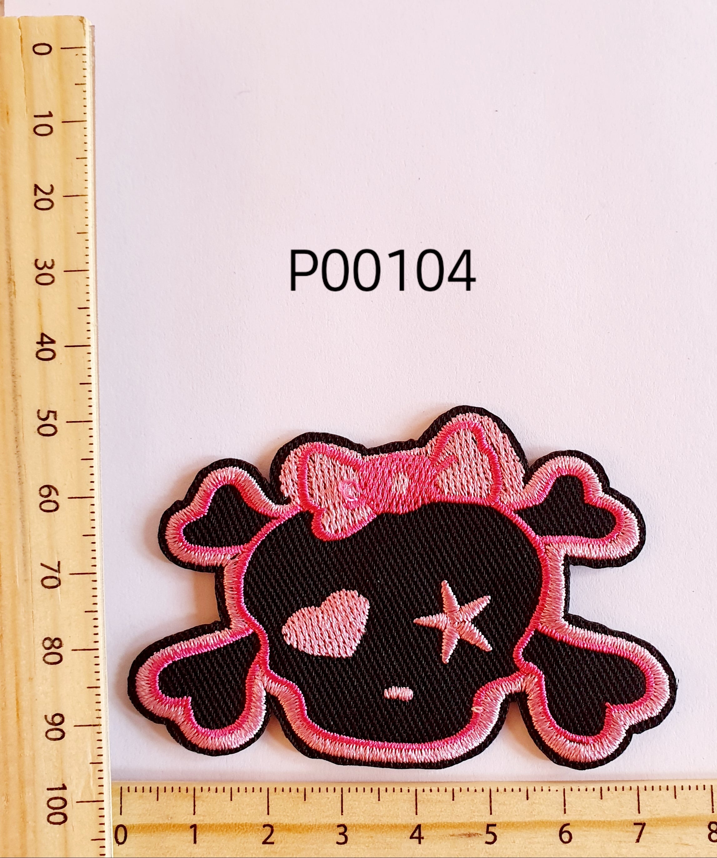 P00104 Lady Skull Iron On Cloth Patch