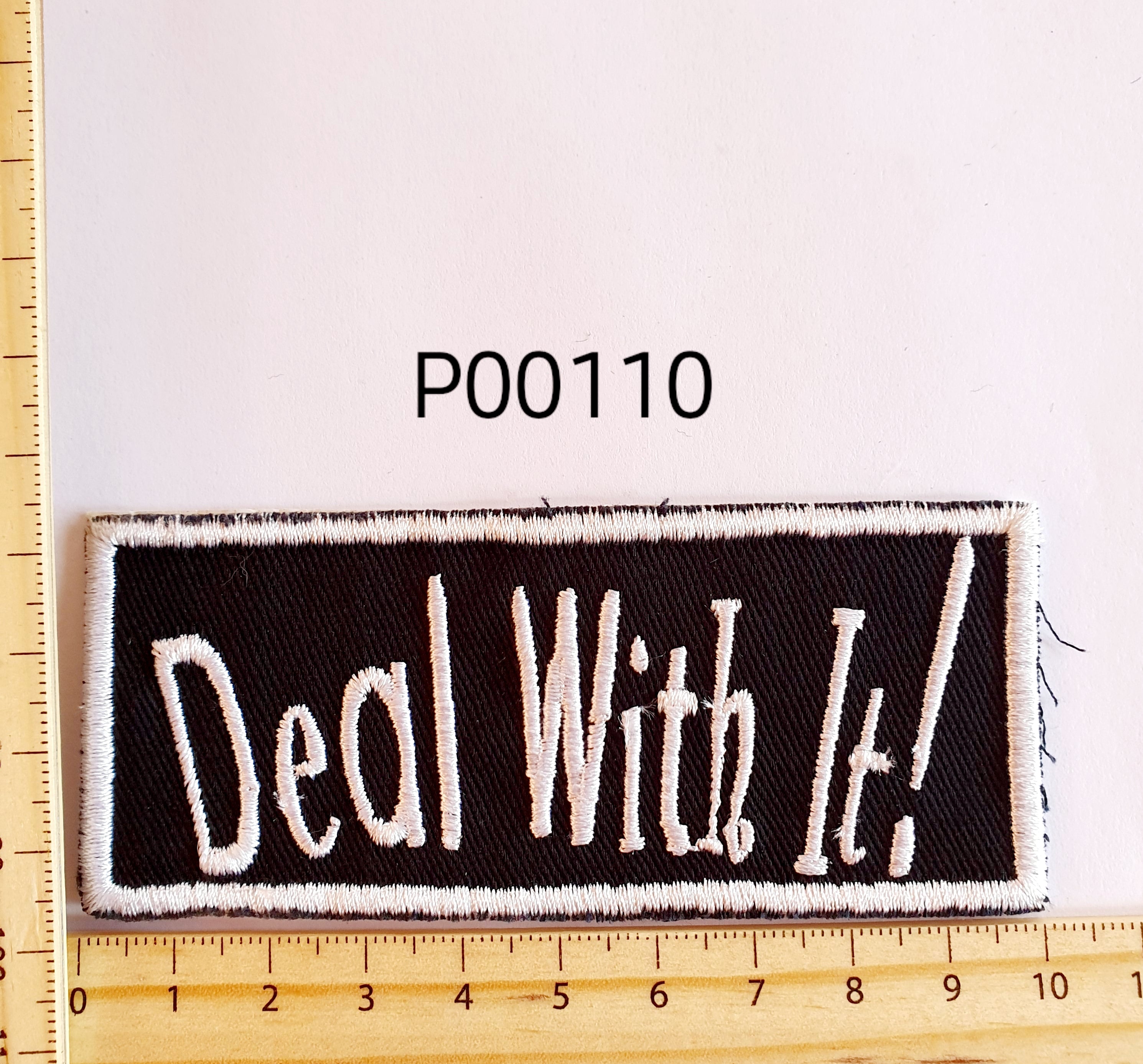 P00110 Deal With It! Iron On Cloth Patch