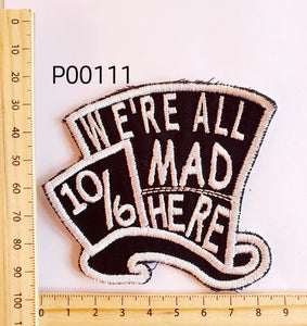 P00111 Mad Hatter Iron On Cloth Patch