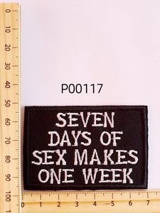 P00117 Seven Days Iron On Cloth Patch