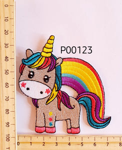 P00123 Unicorn Rainbow Iron On Cloth Patch