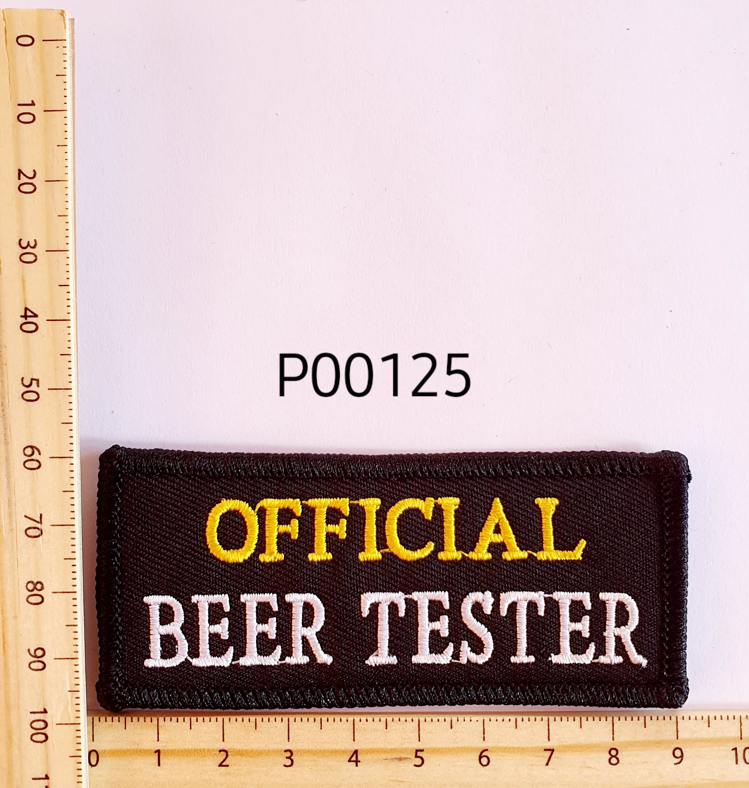 P00125 Beer Tester Iron On Cloth Patch