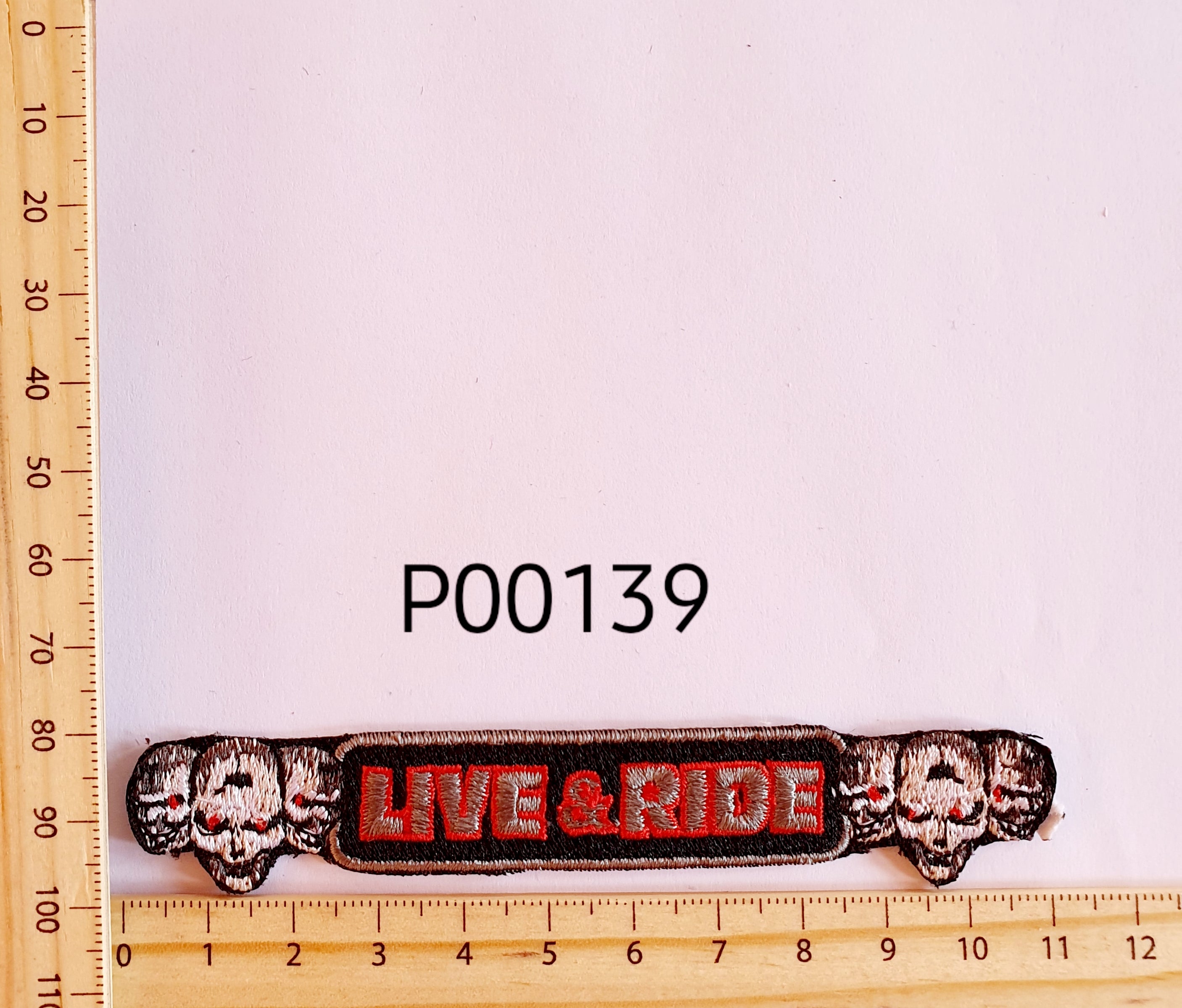 P00139 Live & Ride Iron On Cloth Patch