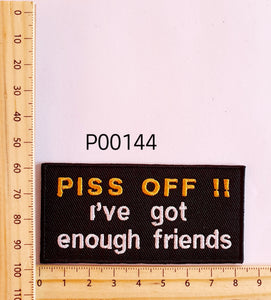 P00144 Enough Friends Iron On Cloth Patch