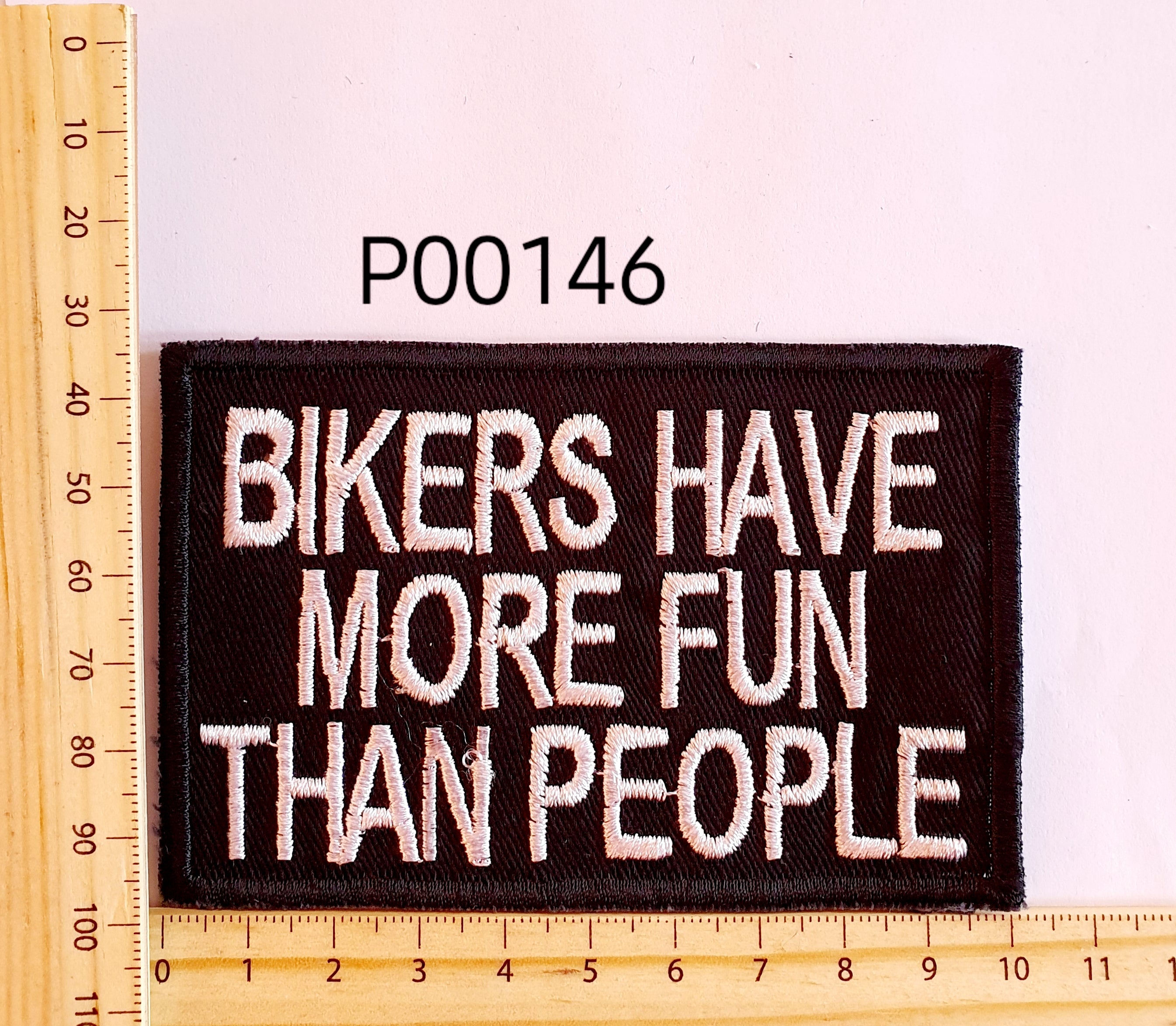 P00146 Bikers have more fun Iron On Cloth Patch