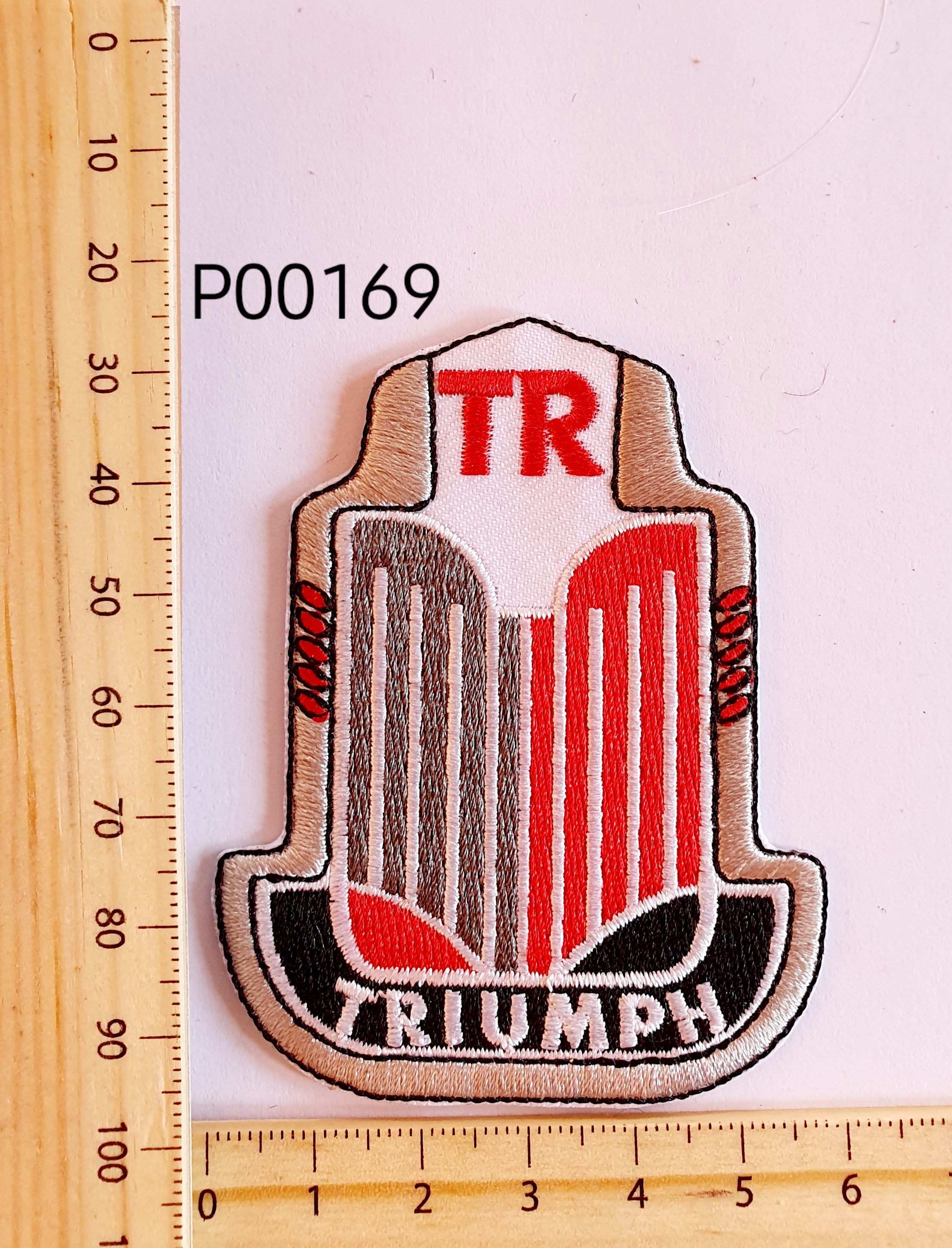 P00169 Triumph Grill Iron On Cloth Patch